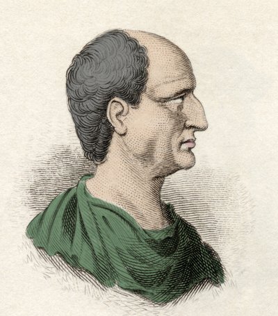 Portrett av Themistokles (gresk Themistokles), statsmann og athensk general (525-460 f.Kr.). Gravering av 1800-tallet. av Unknown artist