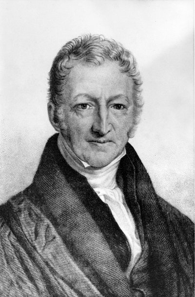 Portrett av Thomas Robert Malthus (1766 - 1834), britisk økonom. av Unknown artist