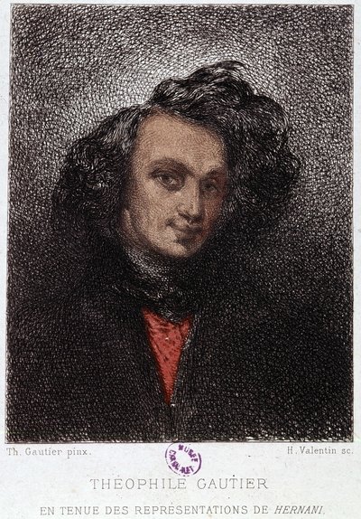 Portrett av Théophile Gautier i Hernani av Victor Hugo. 1800-tallet. av Unknown artist