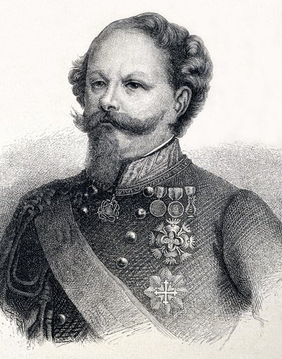 Portrett av Victor Emmanuel II av Savoy (Victor-Emmanuel), på italiensk Vittorio Emanuele II av Savoy av Unknown artist