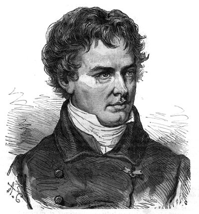 Portrett av Victor Jacquemont (1801 - 1832), fransk botaniker og reisende - Gravering i "Den pittoreske historien til store reiser i det nittende århundre"". 1877 av Unknown artist
