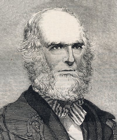 Portrett av William Cullen Bryant (1794-1878), amerikansk poet. Gravering i "" The illustrated London News "" av 23. januar 1858. av Unknown artist