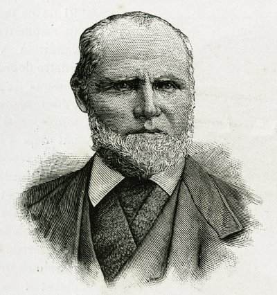 Portrett av William Dunbar, brepilot for La Jeannette-mannskapet, for oppdraget til nordpolen. Gravering for å illustrere "Le voyage de la Jeannette"" av Unknown artist
