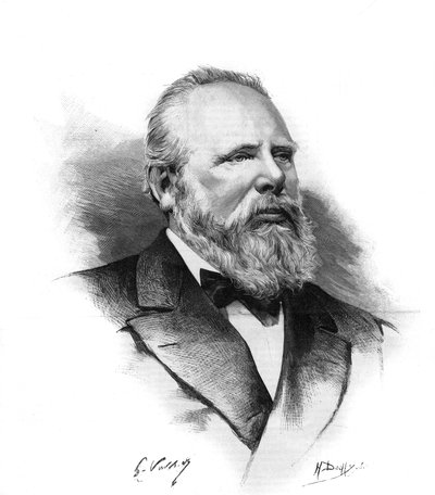 Portrett av Vilhelm III (1817-1890) konge av Nederland (Holland). Gravering i "" Le monde illustrious"" av Unknown artist