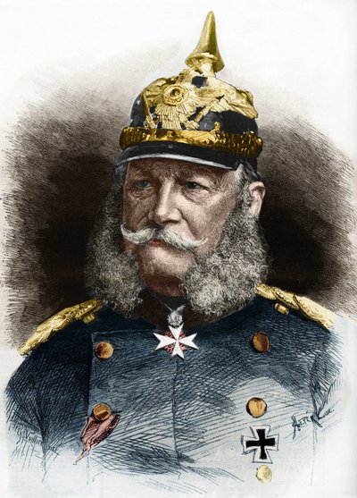 Portrait of William I (1797-1888), King of Prussia and Emperor of Germany. Engraving from the end of the 19th century. av Unknown artist