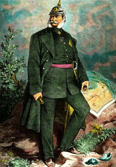 Portrett av Vilhelm I (1797-1888), konge av Preussen og keiser av Tyskland. Gravering av privatsamlingen fra 1800-tallet av Unknown artist