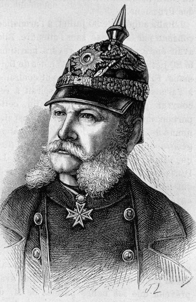 Portrett av William I (1797 - 1888). Gravering av slutten av 1800-tallet i "Histoire de France"" av H. Martin. av Unknown artist