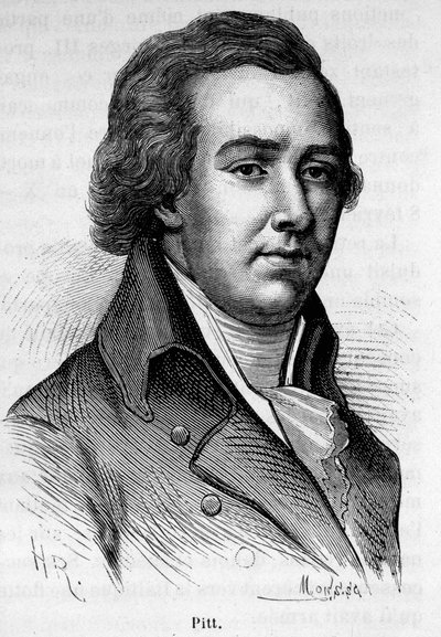 Portrett av William Pitt den unge (1759-1806), tidligere britisk minister. av Unknown artist