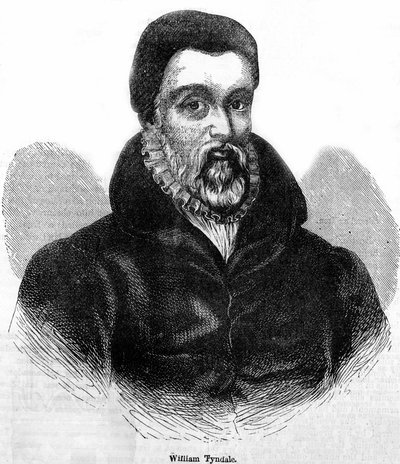 Portrett av William Tyndale (Tindale) (1494-1536), walisisk teolog og oversetter. Gravering fra 1800-tallet. av Unknown artist