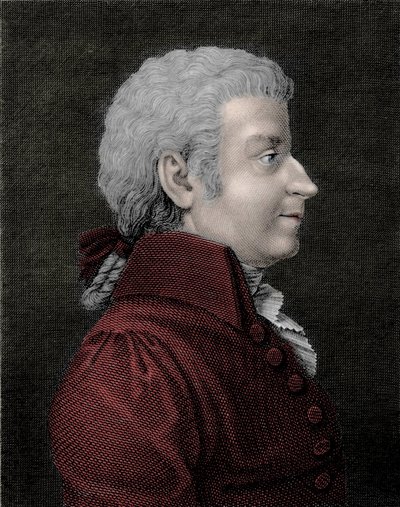 Portrett av Wolfgang Amadeus Mozart ung (1756 - 1791) komponist. av Unknown artist