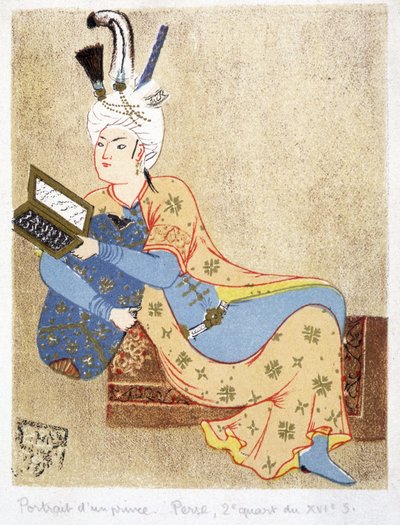 Portrett av en persisk prins som leser av Unknown artist