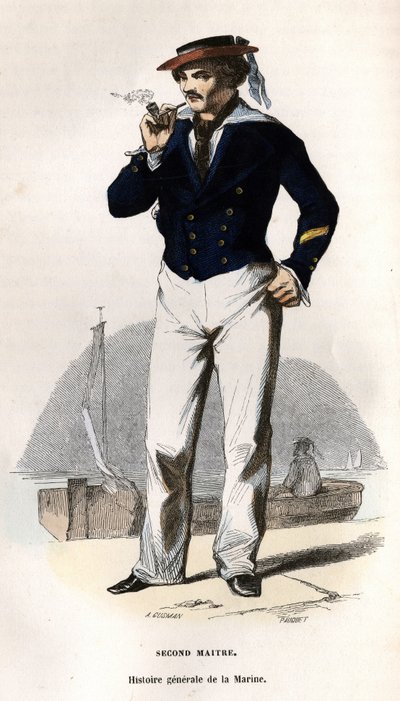 Portrett av en annen mester. i "General History of the Navy" av Van Tenac av Unknown artist