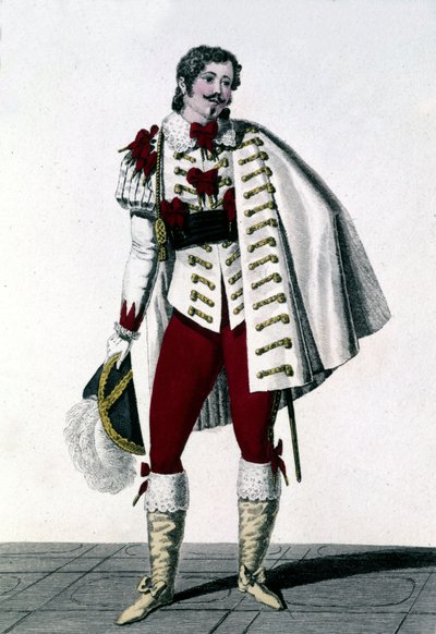 Portrett av tenoren Louis Antoine Ponchard (1787 - 1866) i rollen som greven av Lisberg i Aubers "Snow" eller "The New Ewinard" av Unknown artist