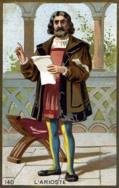 Portrait of the Ariosta (1474 - 1533) or Ludovico Ariosto. Chromolithography of the late 19th century. av Unknown artist
