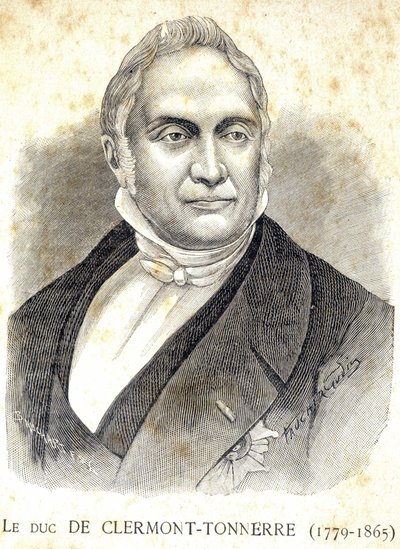 Portrett av hertugen av Clermont - Thunder (1779 - 1865) - i "" Les Contemporains", n.d. slutten av 1800-tallet. av Unknown artist