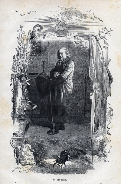 Portrait of the Eveque Myriel - Illustrasjon av Gustave Brion (1824-1877) for "The Miserables - First Part: Fantine" av Victor Hugo (1802-1885) 1862 av Unknown artist