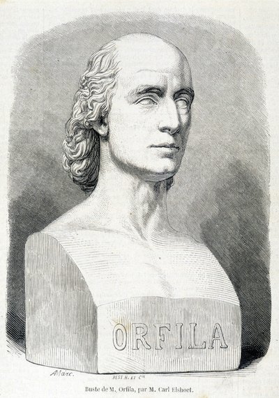 Portrett av den franske legen og kjemikeren Orfila (1787 - 1853). av Unknown artist