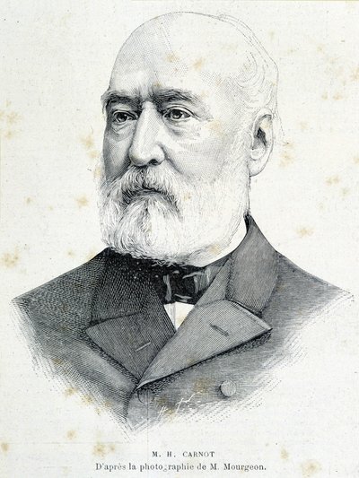 Portrett av den franske politikeren Lazare Hippolyte Carnot (1801 - 1888). Gravering etter Mourgeons fotografi. av Unknown artist