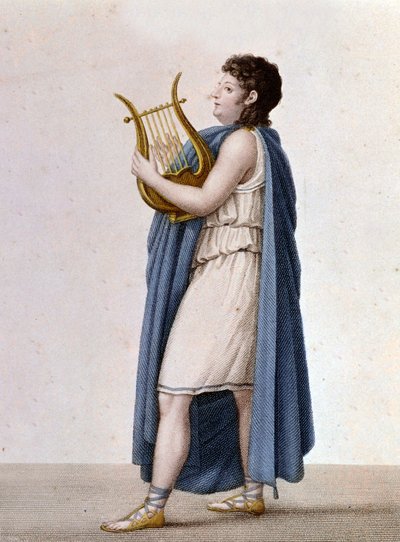 Portrett av den franske tenoren Adolphe Nourrit (1802 - 1839) i rollen som Orpheus i Christof Glcks verk med samme navn. av Unknown artist