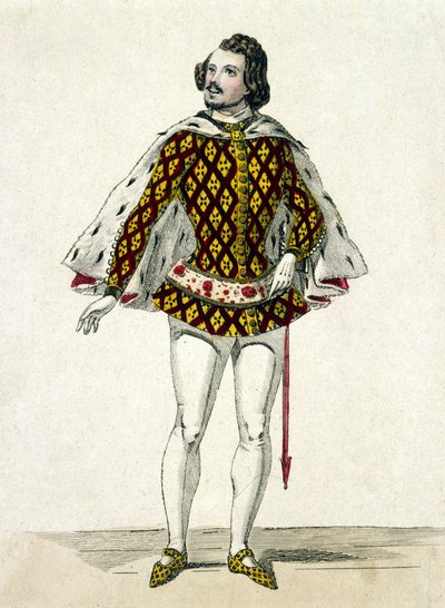 Portrett av den franske tenoren Gilbert-Louis Duprez (1806 - 1896) i rollen som Fernando, i tredje akt av «La Favorite» av Donizetti i Paris. 1838. av Unknown artist