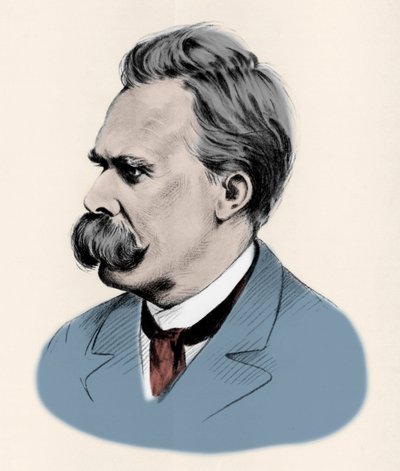 Portrett av den tyske filosofen Friedrich Nietzsche (1844-1900). av Unknown artist