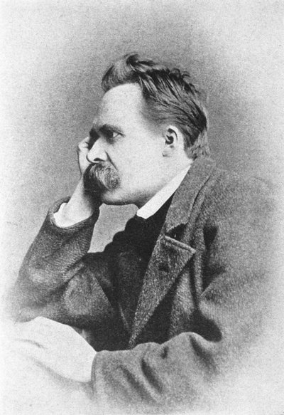 Portrett av den tyske filosofen Friedrich Nietzsche (1844 - 1900). av Unknown artist