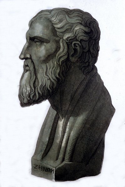 Portrett av den greske filosofen Zenon av Eleas (495 f.Kr. - 430 f.Kr.). av Unknown artist