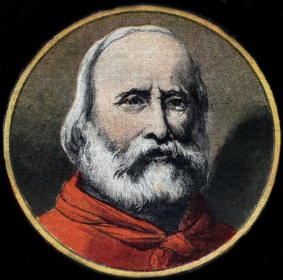 Portrait of the Italian military and politician Giuseppe Garibaldi (1807-1882). Private collection. av Unknown artist