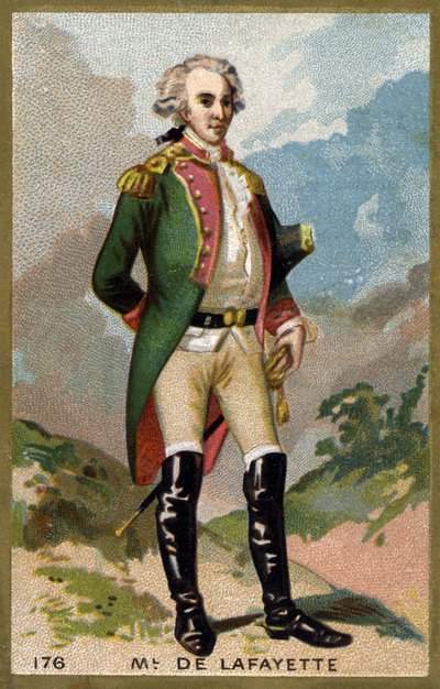 Portrait of the Marquis de Lafayette (Lafayette) (1757 - 1834). Chromolithography of the late 19th century. av Unknown artist