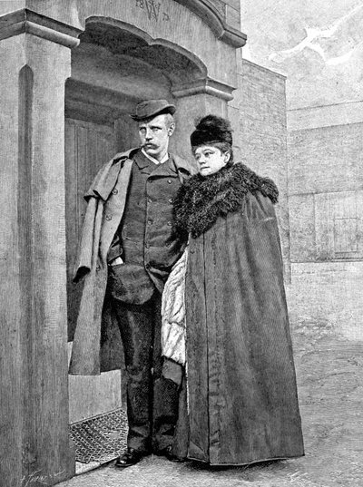 Portrett av den norske oppdageren Fridtjof Nansen (1861-1930), vitenskapsmann og diplomat, med sin kone. av Unknown artist