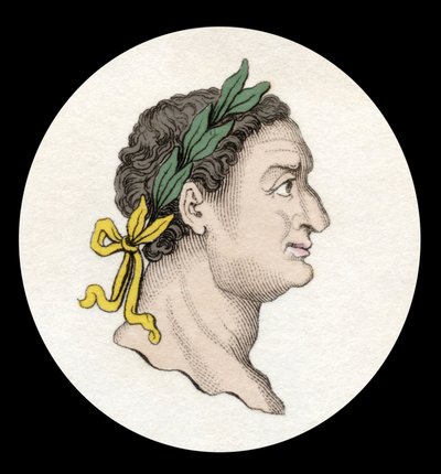 Portrett av den romerske keiseren Titus (39-81). (Titus Flavius Sabinus Vespasianus). Gravering av 1800-tallet. av Unknown artist
