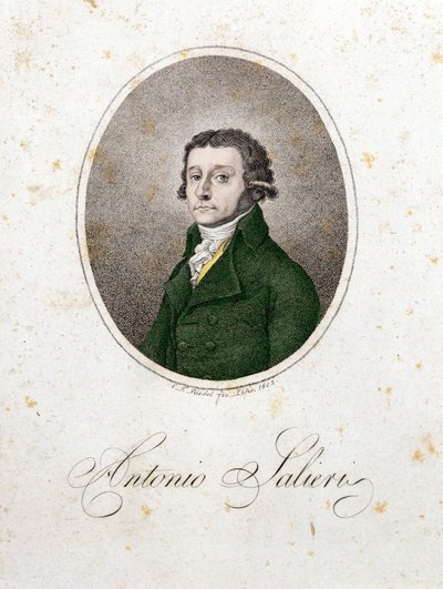 Portrett av komponisten Antonio Salieri (1750 - 1825). av Unknown artist