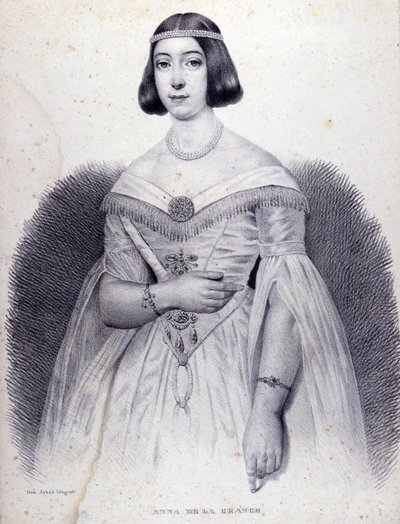 Portrett av sangeren Anna de LA GRANGE (1824-1909). av Unknown artist