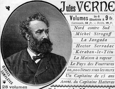 Portrett av forfatteren Jules Verne (1828-1905) i 1887. av Unknown artist