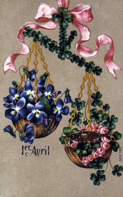 Postkort for 1. april. av Unknown artist