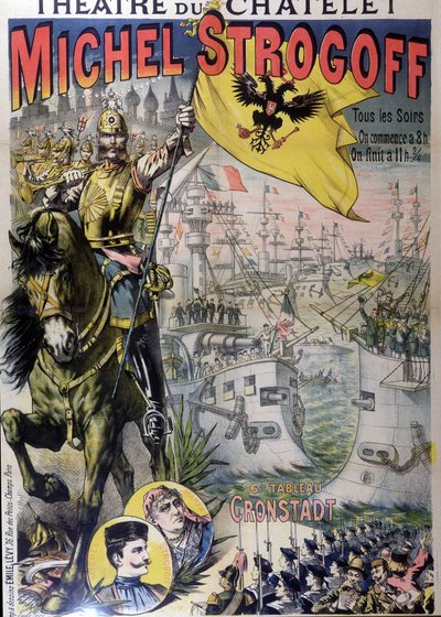 Plakat for "" Michel Strogoff"" på theatre du Châtelet, n.d. 19. av Unknown artist