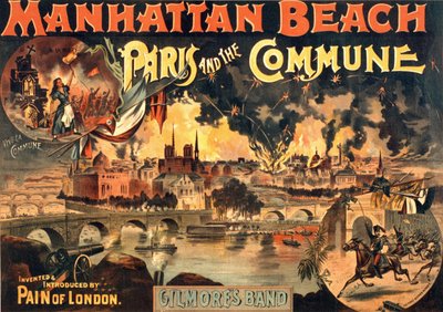 Poster of the show “Paris et la Commune” at Manhattan Beach by Gilmores Band, sd. circa 1891. av Unknown artist