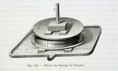 Gruyere-presse - i "" The wonders of the industry"" av Louis Figuier av Unknown artist