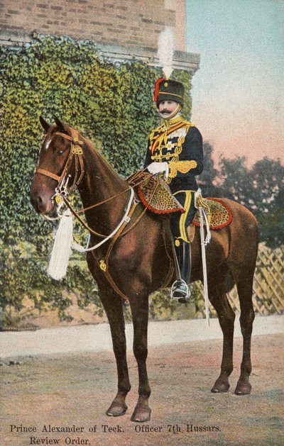 Prins Alexander av Teck til hest, ca. 1905 (postkort) av Unknown Artist