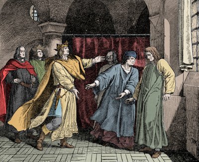 Forsoning av Ludwig med Friedrich - Forsoning mellom keiser Ludvig IV av Det hellige rike (eller Ludvig III av Baviere av Unknown artist