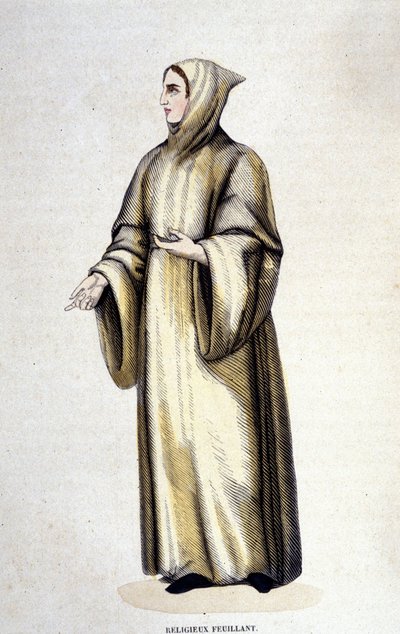 Religiøs Feuillant, Citeaux-ordenen, reformert av Jean de La Barrière. Gravering av 1800-tallet. av Unknown artist