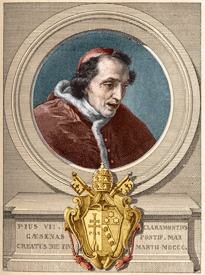 Representasjon av pave Pius VII (Pius eller Pio) (1800-1823). av Unknown artist