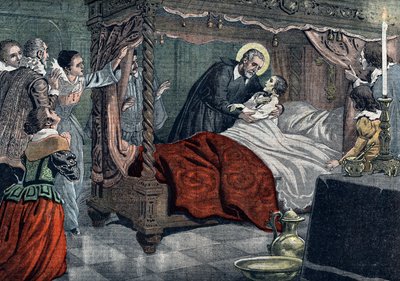 Representasjonen til Sankt Filip av Neri (Filippo Neri) (1515-1595), grunnleggeren av Oratoriumkongregasjonen, oppdro den unge Paolo Massimo i 1583 i kapellet i Palazzo Massimo alle Column, Roma (14 år gamle Paolo Massimo, sønn av Fabrizio Massimo,  av Unknown Artist