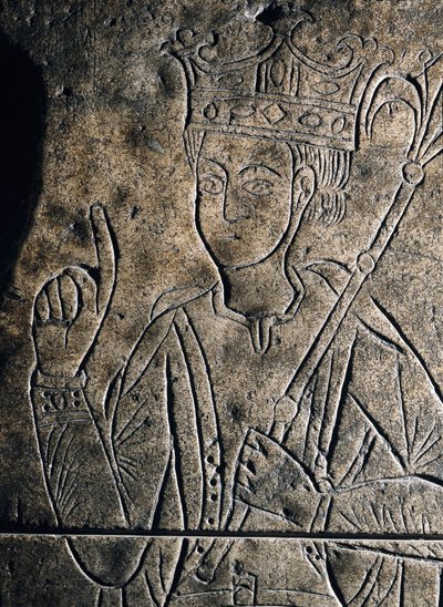 Representasjon av Sanchez II Garcia (1010-1029), greve av Castilla. Lavrelieff skulpturer på graven til klosteret San Salvador, i Ona (Spania). av Unknown artist