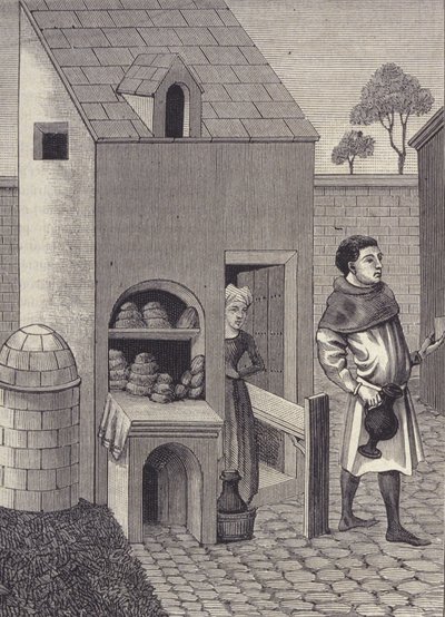 Representasjon av en baker på 1400-tallet. av Unknown artist