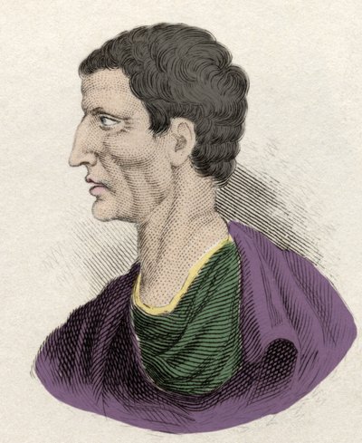 Representasjon av den romerske politikeren Lucius Cornelius Sulla (formann eller formann) (138-68 f.Kr.). Gravering fra 1800-tallet. av Unknown artist