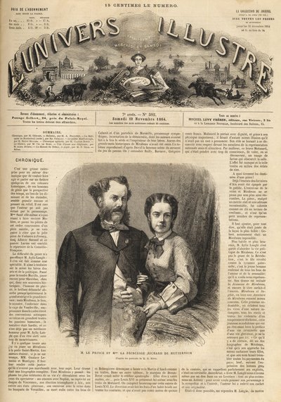 Richard Klemens von Metternich (1829-1895) og Pauline Metternich (Pauline Clementine Marie Walburge, grevinne Sandor von Szlavnicza - prinsesse av Metternich-Winneburg zu Beilstein) (1836-1921) - The Illustrous Universe of 1864 av Unknown artist