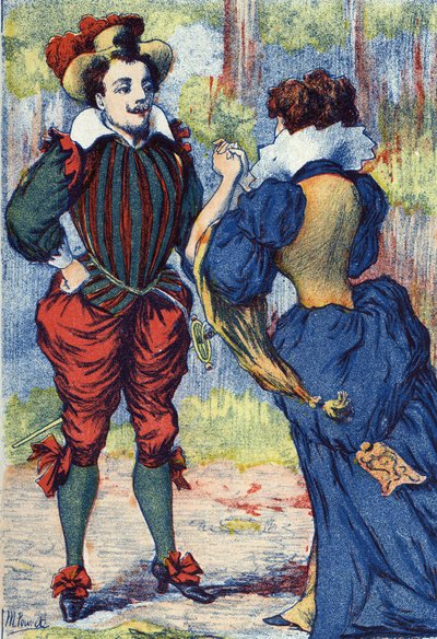 Riquet a la Houppe becomes a handsome gentleman. Anonymous illustration for “” Riquet a la houppe””, tale by Charles Perrault (1628-1703), French writer. Imagery Marcel Vagne, Jarville Nancy, undated (late 19th century). av Unknown artist