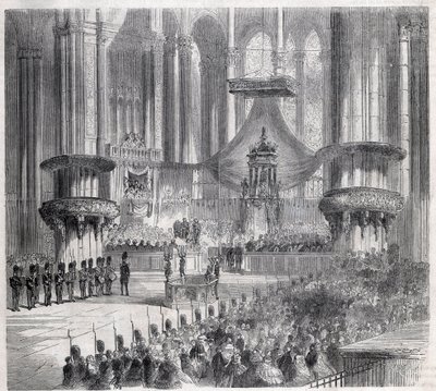 Risorgimento - Feiring av Te Deum i katedralen i Milano ved nærvær av konger av Italia og Frankrike av Unknown artist