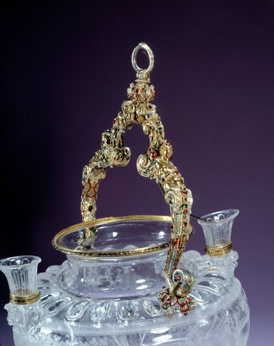 Vasehåndtak av bergkrystall som representerer Noe drukkenskap. 1550 rundt Paris. Museet Louvre av Unknown artist